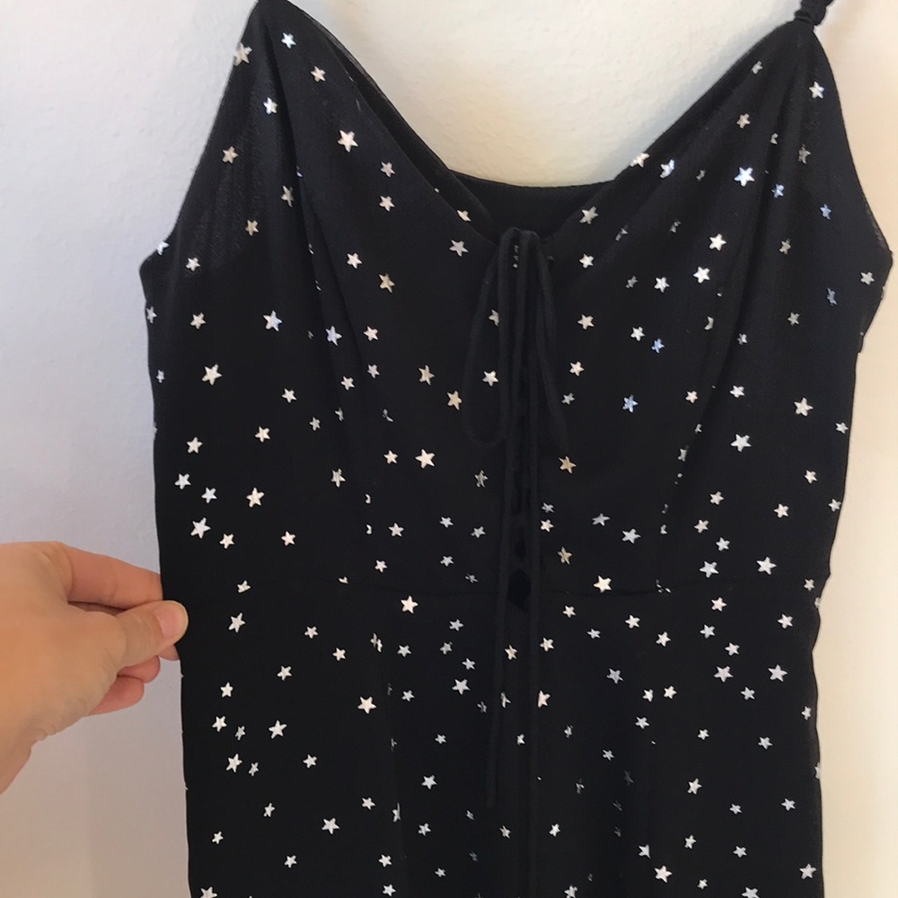 Top Shop metallic star wide leg romper